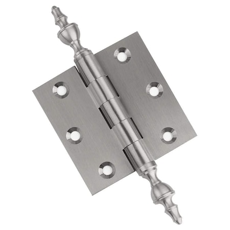 Embassy 3 x 3 Solid Brass Hinge, Satin Nickel Finish with Urn Tips 3030US15U-1